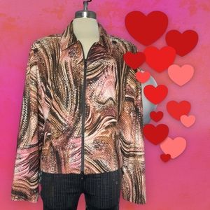Joseph RIBBOFF Snake Print Sparkly Jacket Size 16
